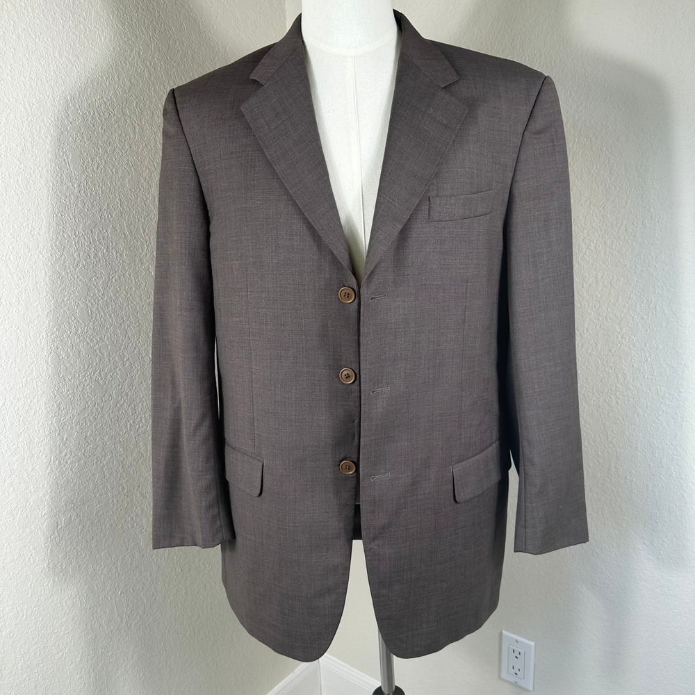Firado Blazer Mens 42 Brown Super 100s Wool Hand Tailored Italian Suit Jacket